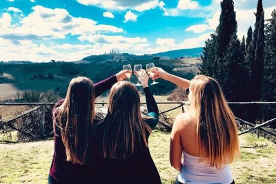 Descubra os vinhedos do chianti, prove vinhos locais, explore as ruas medievais de san gimignano e desfrute de um almoço típico da toscana com parada para gelato campeão do mundo. transporte inclu