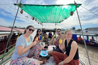 Wake up to cai rang’s floating market, taste coconut candy, cook vietnamese pancakes, and cycle through ben tre’s villages—includes hotel pickup and local guide.