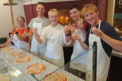 Make your own roman pizza & tiramisu in central rome with a local chef. includes all ingredients, small group class, wine or soft drinks, and limoncello to finish.