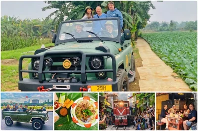 Descubre hanoi en un jeep militar vintage, prueba su comida callejera, vive la experiencia del tren pasando cerca y conoce a los locales. incluye comida, bebidas y guía en inglés.