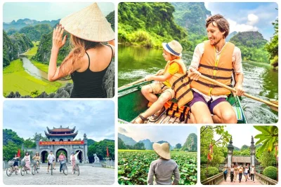 Feel the wind at mua cave summit, float through tam coc’s caves by sampan, and wander ancient hoa lu temples. includes lunch, entry fees, and hanoi pickup.