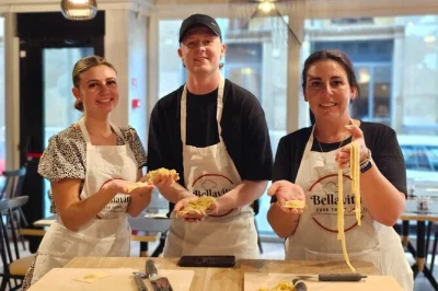 Start your rome food adventure with prosecco, master fettuccine and ravioli with a chef, then relax over homemade tiramisu and limoncello. includes drinks.