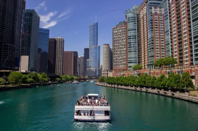 Step onto a chicago river cruise for 45 minutes of stories, skyline views, and local history—includes indoor seating, climate control, and guide narration.