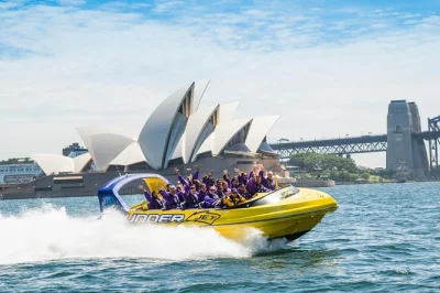 Feel the spray and wild spins on a 45-minute sydney harbour jet boat ride, past the opera house and manly, with lockers and ponchos included for your adventure.