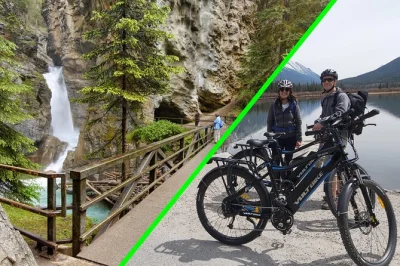 Feel the wind on an e-bike ride from banff to johnston canyon, hike beneath forest shade, and share stories with a local guide. includes gear and shuttle back.