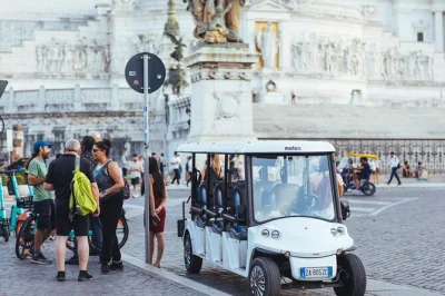 Zip through rome by golf cart at sunset, sip prosecco and craft beer, see the colosseum and pantheon, enjoy aperitivo snacks—private tour with local guide.