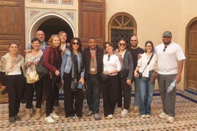 Step into marrakech’s tangled medina, explore bahia palace and saadian tombs with a local guide, and wander through souks. includes wheelchair access and free time.