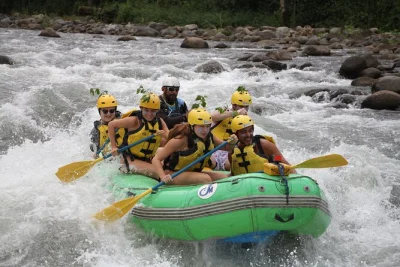 Feel the rush on balsa river’s wildest rapids, snack on tropical fruit, and finish with a real costa rican farm lunch. includes pickup from la fortuna.