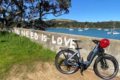 Feel the wind on waiheke’s five bays ebike loop, with stops at vineyards, beaches, and local food spots. includes helmet, lock, map, and easy ferry terminal pickup.