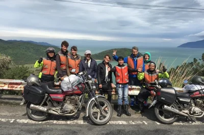 Feel the wind on a motorbike ride from hue to hoi an, cross hai van pass, taste fresh seafood on a floating restaurant, with pickup and friendly local riders.