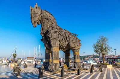 Feel the legends of troy on a full-day tour from istanbul with ferry rides, local lunch, and guided walks through ancient ruins. includes hotel pickup.