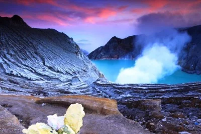 Chase the blue fire at ijen crater from bali with all-inclusive pickup, a private guide, ulun danu temple stop, and homestay in java. night hike, local coffee, and sunrise views.
