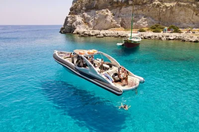 Swim in rhodes’ clearest bays, snorkel traganou caves, and relax at kalithea springs. includes buffet meal, unlimited drinks, and snorkeling gear—easy booking.