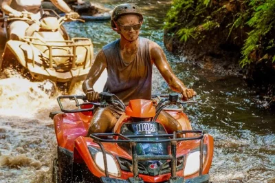 Feel the rush of bali’s muddy trails on an atv quad bike in ubud, explore gorilla cave and a hidden waterfall, then relax with lunch overlooking rice terraces. includes pickup.