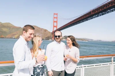 Savor a brunch cruise on san francisco bay with champagne, buffet favorites, and live music. sail past the golden gate bridge & alcatraz. includes 2-hour cruise & brunch.