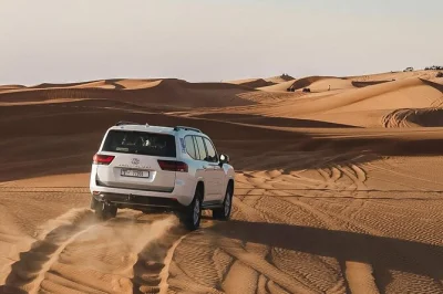 Feel the rush of dubai’s red dunes with 4x4 dune bashing, camel rides, sandboarding, and a desert bbq dinner. includes hotel pickup and live shows.