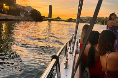 Float past seville’s torre del oro, triana bridge & giralda on a small-group guadalquivir river boat tour. includes drink, wifi, and live local guide stories.