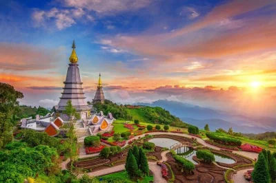 Breathe crisp mountain air on a doi inthanon day trip from chiang mai, with waterfalls, royal pagodas, a karen village coffee stop and easy nature walk. includes pickup.