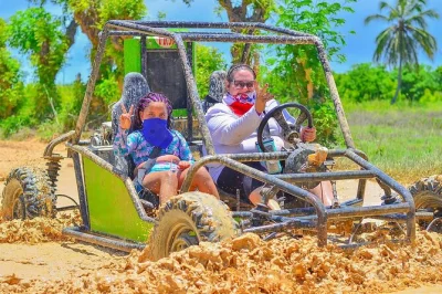 Feel the rush driving atvs in punta cana, swim in a hidden water cave, taste fresh cacao at a local ranch, and relax on macao beach. includes pickup.