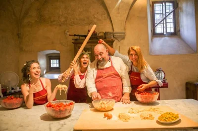Step into a 900-year-old tuscan castle near florence for a hands-on pasta class, wine tasting in ancient cellars, and a relaxed lunch. includes chef-led cooking and easy pickup options.