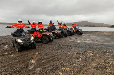 Feel the wind on an atv quad tour near reykjavik, ride up hafrafell mountain, see lake hafravatn, and spot icelandic wildlife. includes pickup and local guide.