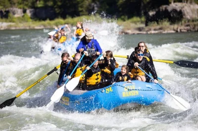 Feel the rush on snake river’s wildest rapids in jackson hole. small raft, big splashes, expert guide—includes gear and pickup from downtown jackson.