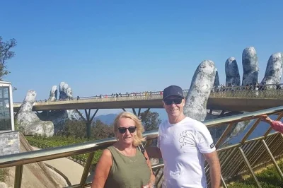 Reserve uma excursão privada em terra para ba na hills e a golden bridge a partir do porto tien sa ou chan may. inclui teleférico, almoço buffet e retorno antes da partida do cruzeiro.