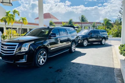 Private vip cadillac transfer in punta cana cap cana. door-to-door, roundtrip, free wifi, cold water, pro drivers. reliable airport-hotel shuttle.