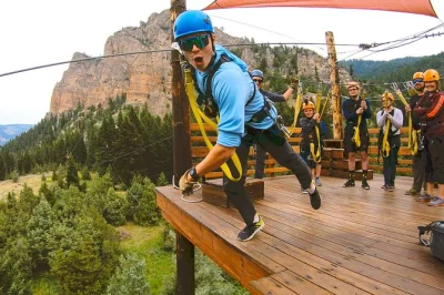 Feel the rush of ziplining across montana’s gallatin river with sky bridge climbs, river views, and a certified guide. includes all gear and two river crossings.