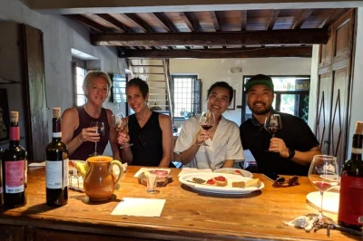 Small group chianti wine tasting tour from florence. visit a 12th-century villa, sample seven wines, and enjoy a tuscan lunch with local olive oil.