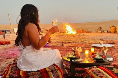 Share a moroccan dinner under agafay’s sunset sky, just outside marrakech. includes hotel pickup, private transfer, and fresh local dishes. book now.