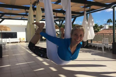 Try aerial yoga in maspalomas with a friendly local guide. includes mats, hammocks, and a cozy studio vibe. book your spot for a unique wellness experience.