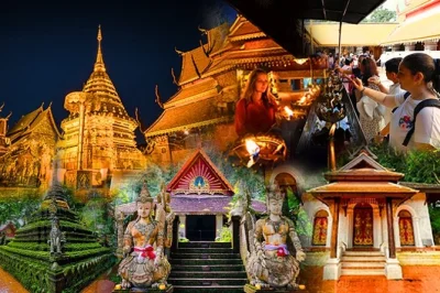 Descubre los templos doi suthep y wat pha lat en chiang mai al atardecer con guía local y recogida en hotel. reserva ya una experiencia tranquila y única.