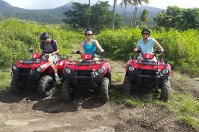 Ride atvs through st kitts’ sugar cane fields and historic estates, then relax at the beach. includes pickup, local guide, and all equipment. book now.