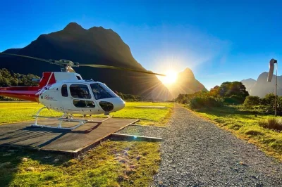 Fly over milford sound and fiordland national park, land on a glacier, and explore with a local guide. includes hotel pickup and headsets. book now.