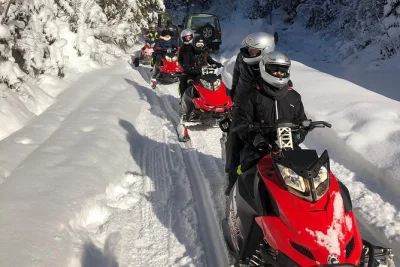Ride snowmobiles through romania’s carpathian mountains with a local guide. includes bottled water, pickup, and accessible transport. book your spot now.