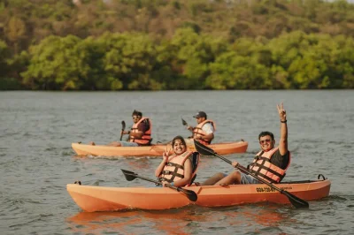 Step onto a private island in north goa, kayak the chapora backwaters at sunset, and share local snacks with your guide. includes boat ride and instructor.