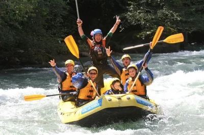 Feel the rush of rafting the noce river in val di sole, perfect for families and first-timers. includes transfers, expert guides, and all equipment.