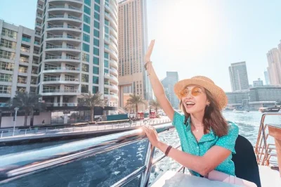 See dubai marina from a traditional dhow boat with a local guide. includes soft drinks, restroom on board, and free entry for kids this summer.