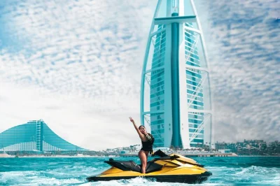 Ride a gold jet ski along dubai’s coast, see burj khalifa & palm jumeirah, and stop by burj al arab. includes safety briefing, guide, and bottled water.