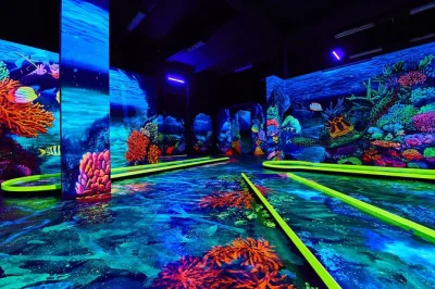 Play minigolf in budapest under uv lights with 3d glasses, exploring aquarium, history, and space themes. book now for a playful indoor experience.